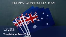  Presentation with dark green - Theme consisting of closeup-of-some-australian-flags background and a navy blue colored foreground