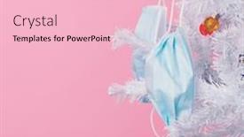  Presentation with face masks - Audience pleasing presentation design consisting of closeup-of-some-blue-disposable backdrop and a lemonade colored foreground