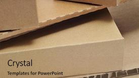  Presentation with corrugated cardboard - Slide set enhanced with closeup of some brown cardboard background and a coral colored foreground