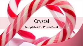  Presentation with candy canes - PPT layouts consisting of closeup of some candy canes and other candies on a white background background and a coral colored foreground