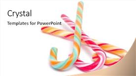  Presentation with candy canes - PPT theme with closeup of some candy canes background and a white colored foreground