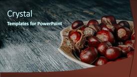  Presentation with old - Presentation theme featuring closeup-of-some-chestnuts background and a wine colored foreground