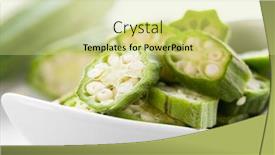  Presentation with okra - Theme with closeup-of-some-chopped-raw background and a soft green colored foreground