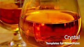  Presentation with brandy - Amazing PPT theme having closeup of some cognac glasses backdrop and a  colored foreground