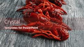  Presentation with rustic - Presentation theme with closeup-of-some-cooked-crayfish background and a tawny brown colored foreground