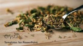  Presentation with chamomile - Audience pleasing slide deck consisting of closeup-of-some-dried-chamomile backdrop and a coral colored foreground