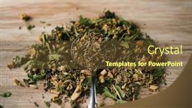  Presentation with chamomile - Beautiful presentation theme featuring closeup-of-some-dried-chamomile backdrop and a tawny brown colored foreground