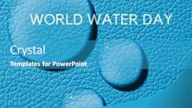  Presentation with blue drops - Presentation theme enhanced with closeup-of-some-drops background and a teal colored foreground