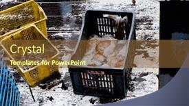  Presentation with fishing boat - Beautiful presentation theme featuring closeup-of-some-freshly-fished backdrop and a tawny brown colored foreground