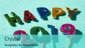  Presentation with letters and numbers - PPT theme consisting of closeup of some glitter letters background and a seafoam green colored foreground