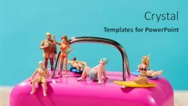  Presentation with pink sky - Beautiful slide deck featuring closeup-of-some-miniature-people backdrop and a light blue colored foreground