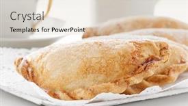  Presentation with sweet potato - PPT theme consisting of closeup-of-some-pastissets-typical background and a lemonade colored foreground