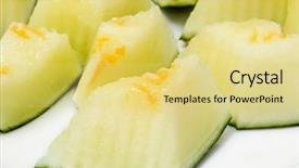  Presentation with melon - PPT theme consisting of closeup-of-some-pieces background and a yellow colored foreground