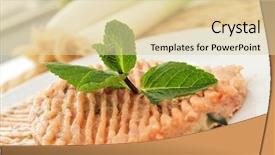  Presentation with burgers - Slide deck consisting of closeup of some raw burgers made with chicken meat and vegetables in a plate on the kitchen table background and a lemonade colored foreground