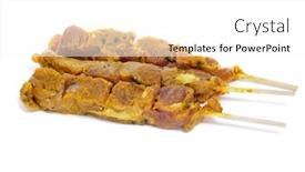  Presentation with spanish - Beautiful slides featuring closeup-of-some-raw-pinchos backdrop and a white colored foreground