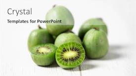  Presentation with kiwi - Amazing PPT layouts having closeup-of-some-ripe-kiwi backdrop and a white colored foreground