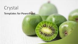  Presentation with kiwi - PPT theme featuring closeup-of-some-ripe-kiwi background and a white colored foreground