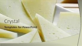  Presentation with cheese - PPT layouts consisting of closeup-of-some-slices background and a soft green colored foreground