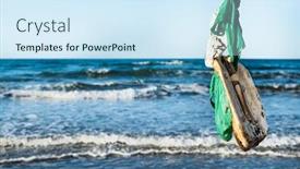  Presentation with fish ocean - Cool new PPT theme with closeup-of-some-used-plstic backdrop and a sky blue colored foreground