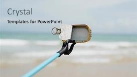  Presentation with garbage - PPT theme having closeup-of-someone-collecting-garbage background and a lemonade colored foreground