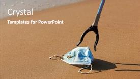  Presentation with surgical - PPT theme featuring closeup-of-someone-using background and a coral colored foreground