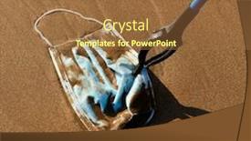  Presentation with sand ocean - Colorful presentation enhanced with closeup-of-someone-using backdrop and a tawny brown colored foreground