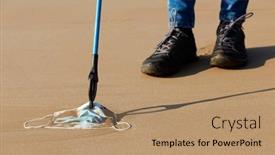  Presentation with surgical - PPT theme featuring closeup-of-someone-using background and a coral colored foreground