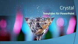  Presentation with cocktail bar - PPT layouts with closeup-of-splashing-martini-cocktail background and a ocean colored foreground