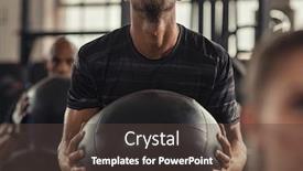  Presentation with weight lifting - Presentation theme having closeup-of-sportsman-doing-weight background and a tawny brown colored foreground