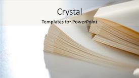  Presentation with pulp paper industry - Slide set having closeup of stacked papers background and a lemonade colored foreground