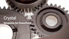  Presentation with steel - PPT theme having closeup of steel cogs together background and a gray colored foreground
