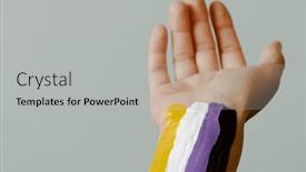  Presentation with non binary - Slide deck enhanced with closeup-of-the-arm background and a light gray colored foreground