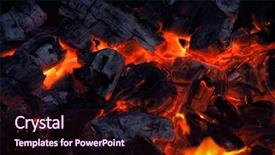  Presentation with burning coal - Slides with closeup of the burning charcoal background and a wine colored foreground