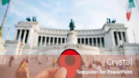  Presentation with hand holding pencil - Colorful slide deck enhanced with closeup-of-the-hand backdrop and a coral colored foreground