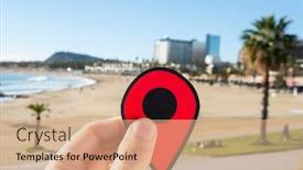  Presentation with marker - Slide deck consisting of closeup-of-the-hand background and a coral colored foreground