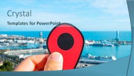  Presentation with port - Cool new PPT theme with closeup-of-the-hand backdrop and a arctic colored foreground