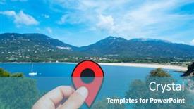  Presentation with southwestern - Beautiful PPT theme featuring closeup-of-the-hand backdrop and a teal colored foreground