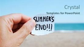  Presentation with end - Presentation theme featuring closeup-of-the-hand background and a light blue colored foreground