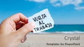  Presentation with spanish - PPT theme enhanced with closeup-of-the-hand background and a light gray colored foreground