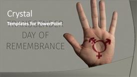  Presentation with remembrance day - Amazing PPT theme having closeup-of-the-hand backdrop and a gray colored foreground
