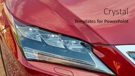 Presentation with car - Slide deck having closeup-of-the-headlights background and a red colored foreground