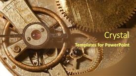  Presentation with watch gears - Colorful PPT layouts enhanced with closeup-of-the-interlocking-gears backdrop and a tawny brown colored foreground