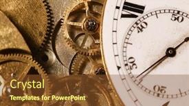  Presentation with watch gears - Slides having closeup-of-the-interlocking-gears background and a tawny brown colored foreground