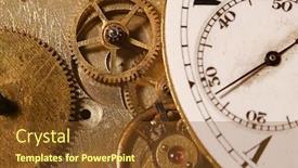  Presentation with watch gears - Audience pleasing presentation consisting of closeup-of-the-interlocking-gears backdrop and a tawny brown colored foreground