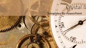  Presentation with watch gears - Cool new slides with closeup-of-the-interlocking-gears backdrop and a coral colored foreground