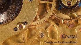  Presentation with watch gears - Theme enhanced with closeup of the interlocking gears background and a  colored foreground
