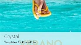  Presentation with spanish - Slides having closeup-of-the-legs background and a cyan colored foreground