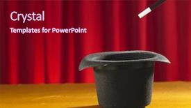  Presentation with magic wand - Presentation theme with wand resting on the hat background and a wine colored foreground