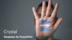  Presentation with transgender flag - Audience pleasing presentation theme consisting of closeup-of-the-palm backdrop and a gray colored foreground