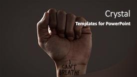  Presentation with united states - Audience pleasing presentation design consisting of closeup-of-the-raised-fist backdrop and a wine colored foreground